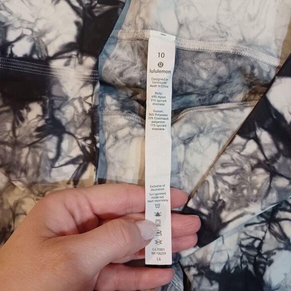 Lululemon Wunder Under Crop Hi-Rise Luxtreme Dual Shibori Pattern 21" 10 W6AQES - Picture 7 of 10